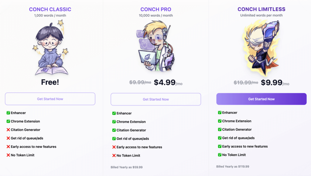 Conch AI Payment Plans